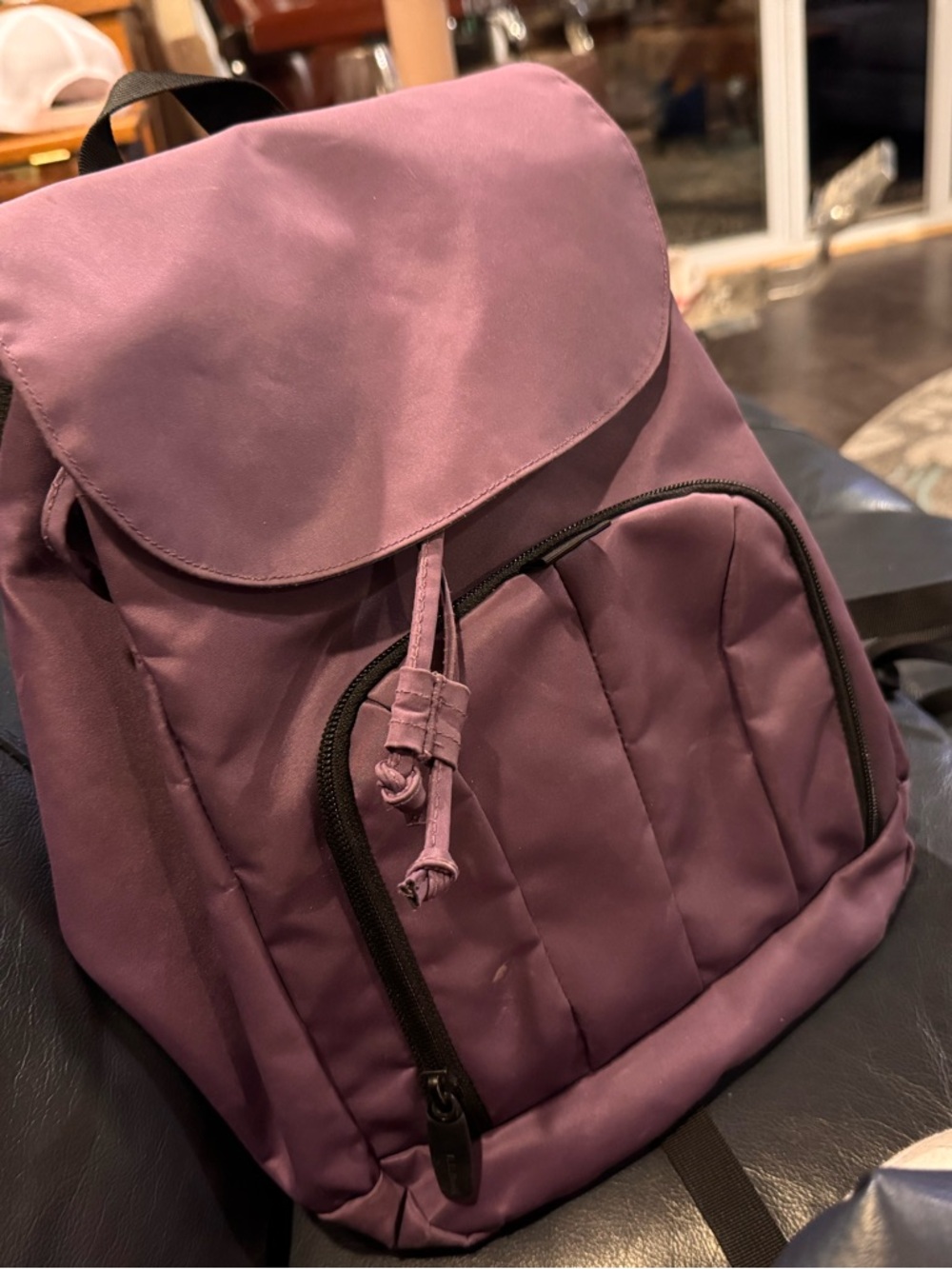 Plum L.L. Bean Quilted Backpack